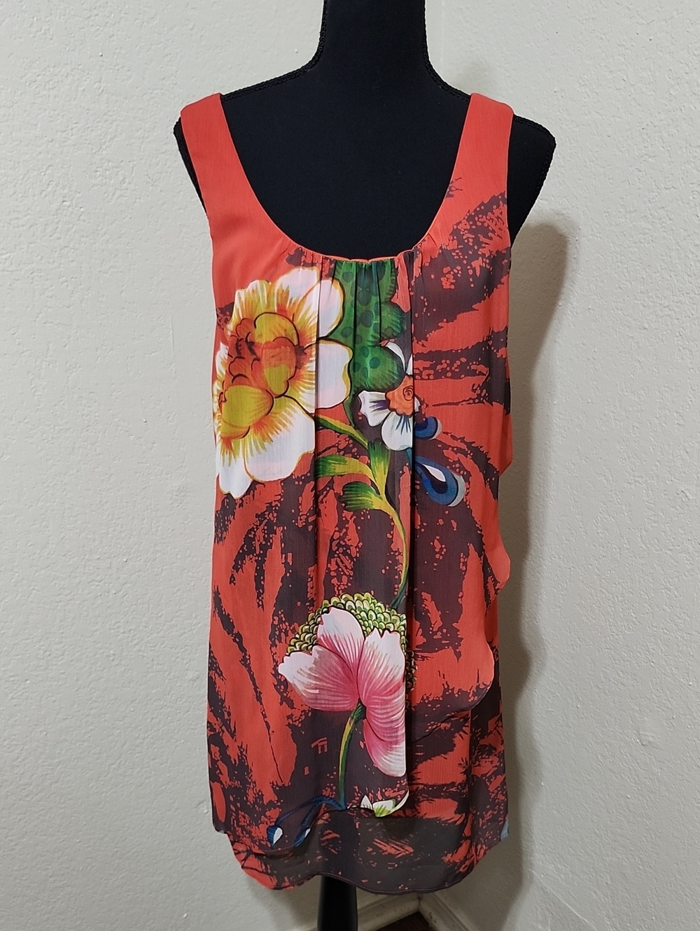 Desigual Shayck Woven Sleeveless Tropical Floral Dress - Sz 40 (US Medium)